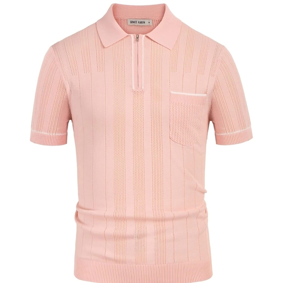 Grace Karin Other - Grace Karin Mens Quarter Zip Polo Shirt